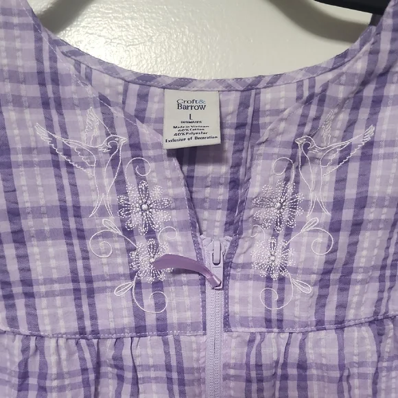 Croft & Barrow Lavender Plaid Mumu - Picture 4 of 9